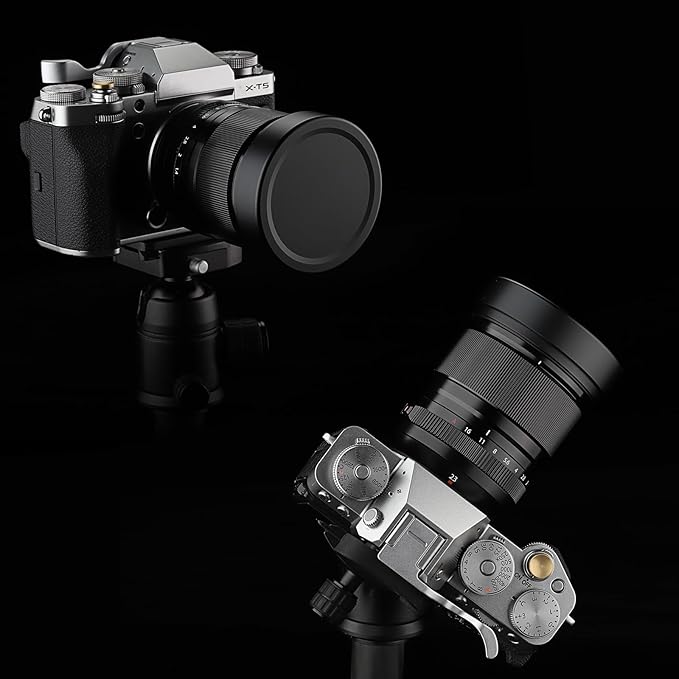 Haoge Lens Hood Metal Square Bayonet for Fujinon XF16-50mm F2.8-4.8 R LM WR,Fujifilm XF33mm F1.4 R WR Lens, Fuji XF 33mm f/1.4 R LM WR on Fuji XT50 X-T5 Camera,with Metal Front Cap
