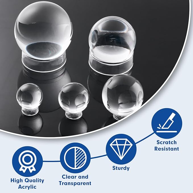 60 Pcs Baseball Holder Ring Stand 1.77 Inches Round Acrylic Stands, Small Display Stand Ring Clear Sphere Holder for Small Balls, Baseball, Golf Ball, Crystal Ball, Egg Stand, Marble, Softball