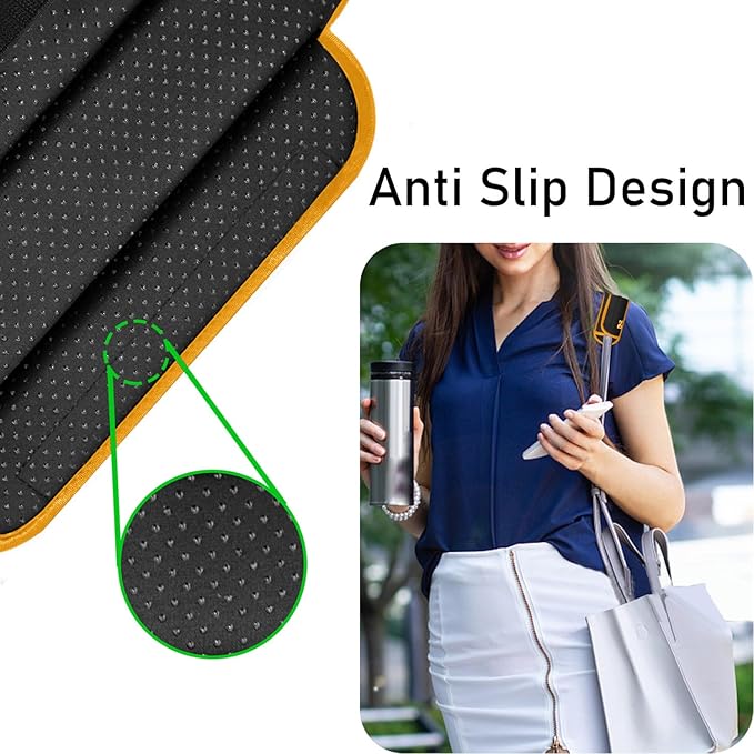 ZINZ Universal Shoulder Pad with Ultra Thick Cushion for Bag Luggage Bag Crossbody, Plus Long & Anti-Slip & Breathable,Black-Yellow Edge