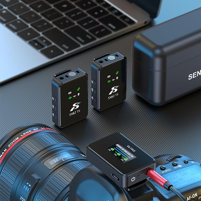 Professional Wireless Lavalier Lapel Microphone for iPhone, iPad, Mini Video Recording Mic for Interview Video Podcast Vlog YouTube & Livestream, Noise Reduction, Plug & Play (Pro Mics with Base)
