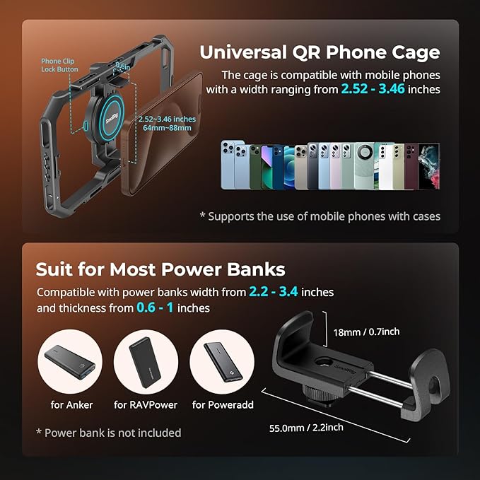 Bundle: SmallRig All-in-One Universal Quick Release Phone Video Rig Kit Pro 4704+67mm Magnetic Filter Ring Adapter 4843+67mm Magnetic Variable ND Filter ND2-ND32 (1-5 Stops) 4581