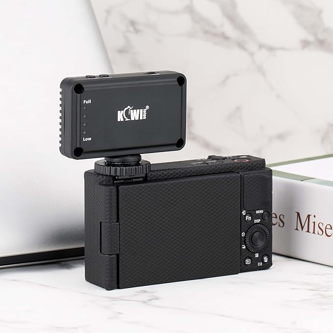 Kiwifotos Mini LED Video Light for Sony ZV-1F ZV1F ZV-1 II ZV1 ZV-E10 II ZVE10 Canon PowerShot V1 EOS R50 V & More Cameras, Flash Attachment Accessories for Vlog Shooting Record, Portable Rechargeable