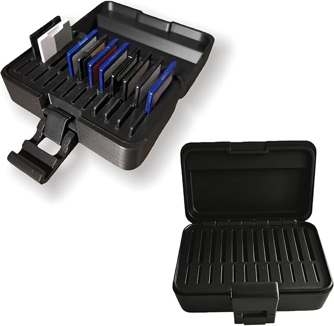 Compact Card Storage Box Organizer — Durable Case for SD & Micro SD Cards, USB Drives, Cameras, Drones, Photographers & Videographers — Portable Travel Storage Solution