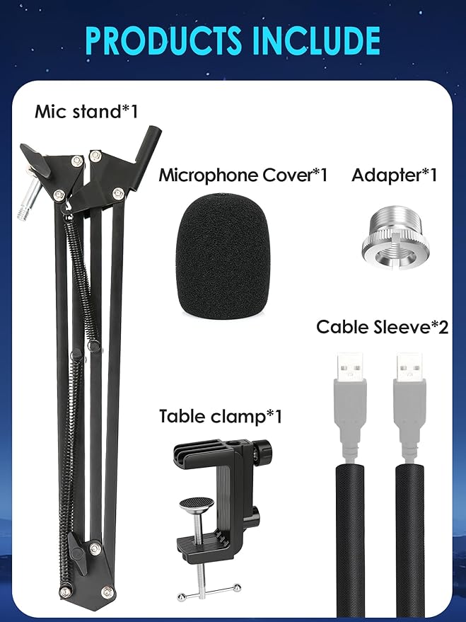 SoloCast 2 Boom Arm - Upgraded SoloCast 2 Mic Arm With SoloCast 2 Pop fifter Compatible with HyperX SoloCast 2 Microphone by YOUSHARES