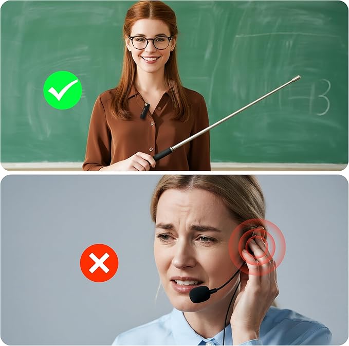 Wireless Voice Amplifier with 2 Magnetic Lavalier Mics, Charging &Storage,Teachers Voice Amplifier with Laple Mic Speaker,Mini Voice Amplifier for Classroom,Speech,Training Outdoor (Black)