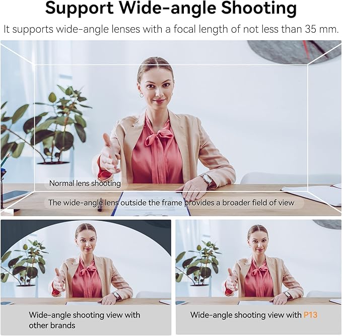 Desview P13 Portable Teleprompter for Camera Compatible with 12.9" Tablets Wireless Remote Control Foldable Sun Hood Lightweight (1.7kg) for Video Recording Vlogging Live Streaming