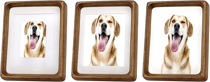 Natural Wood Photo Frames Inspired Tabletop Picture Frame with Mat, Vertical or Horizontal Display (Walnut, 11x14 matted to 5x7/8x10)
