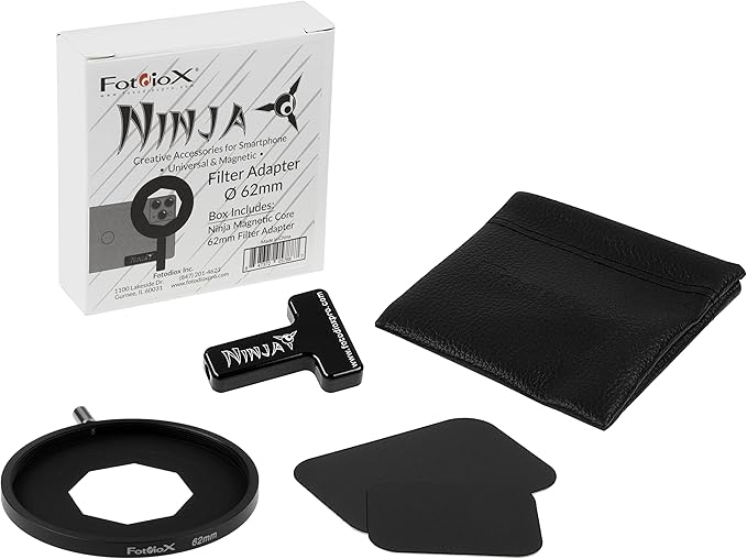 Ninja 62mm Filter Adapter - Creative Universal & Magnetic Accessories for Smartphones: Ninja Magnetic Core, 62mm Filter Adapter