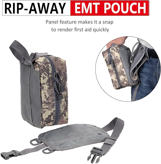 first aid kit bag empty Molle ifak pouch emt tactical medical pouch med rip away belt pouch small rescue tool pouches (ACU)