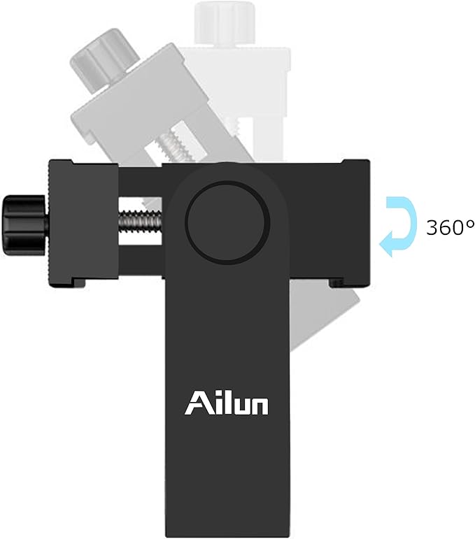 Ailun Phone Holder/Vertical and Horizontal Tripod Mount Adapter Rotatable Bracket with 1/4 inch Screw, Adjustable Clip for iPhone, Android Cell Phone, Selfie Stick, Camera Stand