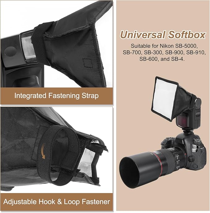 PATIKIL 8" x 12" Flash Diffuser Light SoftBox, 2Pcs Universal Collapsible Flash Diffuser with Storage Pouch for SB-5000 SB-700 SB-300 SB-900 SB-910 SB-600 SB-4, Black