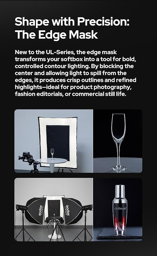 Godox Softbox Godox UL Series 45X60CM/17.7X23.6Inch Quick Release Umbrella Softbox,Bowens Mount with Diffusers/Grip/Diffuser Plate for Photography, Live Streaming and Location Portrait（UL-Box 45 * 60