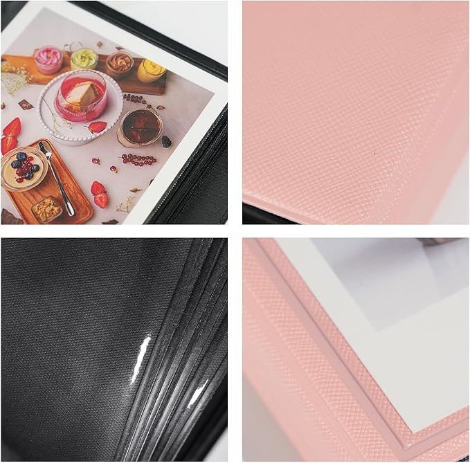 iFreak Polaroid Photo Album Book Fits For Fujifilm Instax Wide Square Picture Album, Holds Square Instant Square SQ1 SQ6 SQ10 SQ20 Camera Film Polaroid 600 i Type 3.5x4.25 inch Film (Pink)