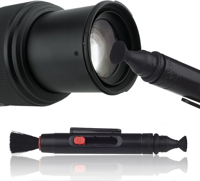 Camkix Camera Lens Cleaning Kit - Air Blower, 2in1 Lens Cleaning Pen, Cleaning Brush, Spray Bottle w/Cleaning Solution, Lens Cleaning Paper Tissue (50 Sheets), Microfiber Cleaning Cloths- for Lenses