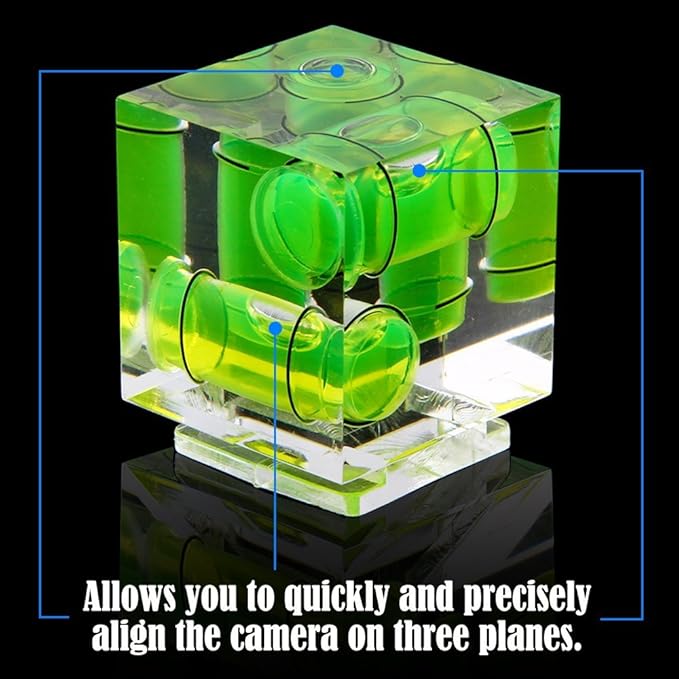 SENHAI Triple 3 Axis Hot Shoe Bubble Spirit Level Compatible Compatible for Canon Nikon Pentax DSLR Camera (2 Pack)