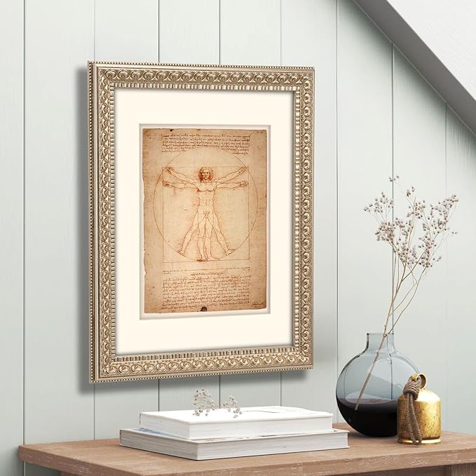 12x16 Antique Silver Wood Ornate Vintage Classic Picture Frame, With Mat 9x12 inches, Plexi Glass Cover, Horiztonal or Vertical Wall Mount Display, 2 Pack
