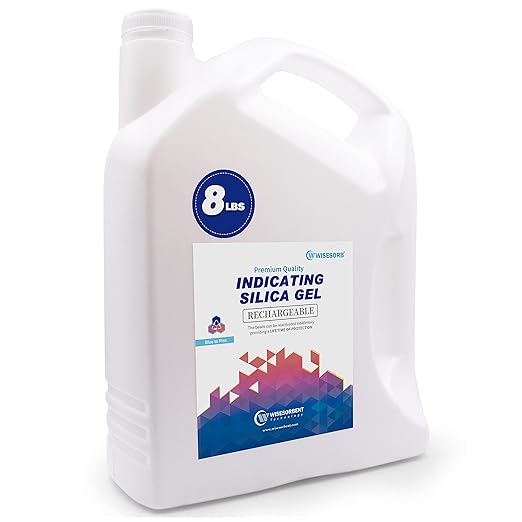 [Net Weight 40LBS] Blue Indicating Silica Gel Beads Desiccants - Rechargeable Desiccant Beads Silica Beads (Blue to Pink, 5 Packs of 8LBS)