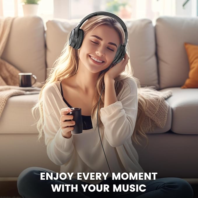 USB C Headphones Wired, Over Ear USB C Wired Headphones with Microphone, Volume Control, HD Stereo Sound, Foldable USB Type C Headphone for Adult/Teens/Laptop/Computer/iPhone 15/16/17, Black