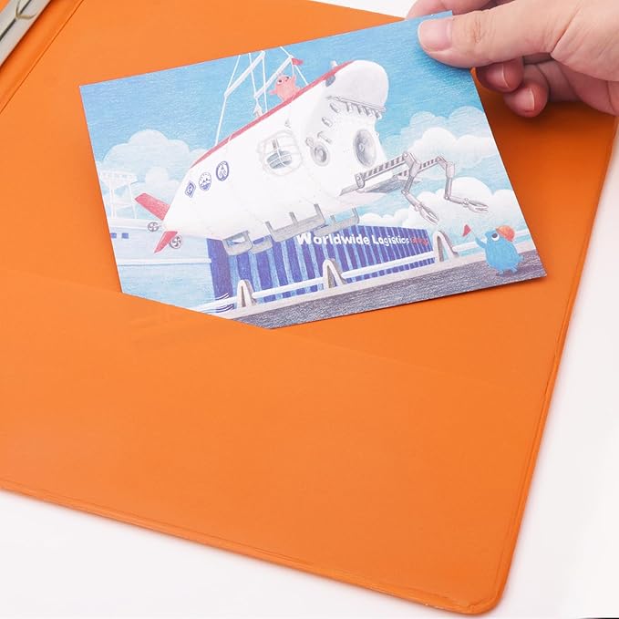 COMIX 3 Ring Binder 1/2 inch with Clear View Cover, 0.5" View Binder Holds 100 Sheets of US Letter Size Paper, 6 Pack (Orange)