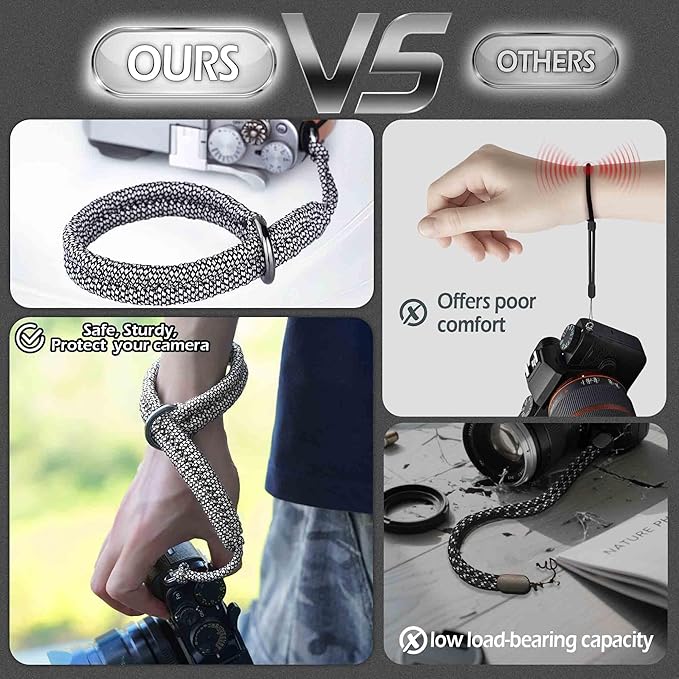 Qiang Ni Camera Wrist Strap - Paracord Quick Release Camera Hand Strap Wrist Lanyard for DSLR or Mirrorless Camera - White
