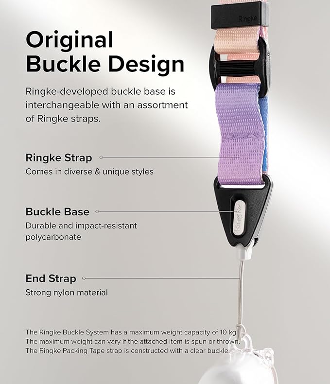 Ringke Lanyard Strap [One-Touch Buckle] Designed for Camera Strap and Phone Strap, Adjustable Sturdy Universal Neck Strap Compatible with Camera and Phone Case - Aurora