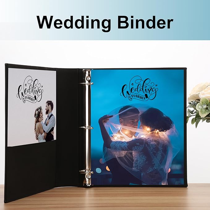 LETVPVOW Vintage Hardback 3 Ring Binder 3 Inch, Professional Leather Binder 3 Ring, Three Ring Binders Fits 8.5 x 11, D Ring Binders for Photo Album, Home, School and Office Supplies- Dark Red