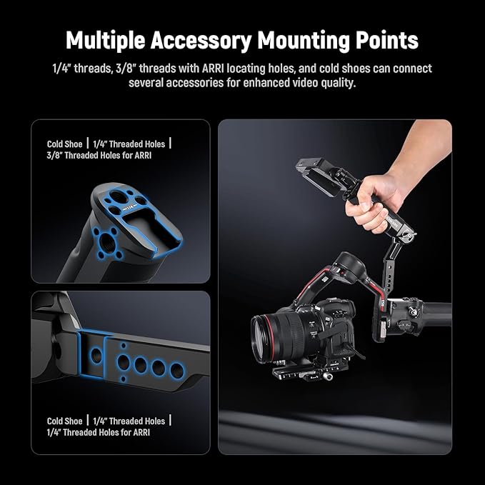 NEEWER RS4 RS3 Adjustable Gimbal Sling Handle Grip with NATO Rail, Compatible with DJI RS4 RS4 Pro RS3 RS3 Pro RS3 Mini RS2 RSC2 Ronin-S Ronin-SC for Low Angle Shot, Max Load 13.2lb, ST49