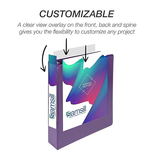 Samsill Durable 1.5 inch 3 Ring Binder, Made in USA, D Ring Binder, FSC 100% Recycled Chipboard, Purple