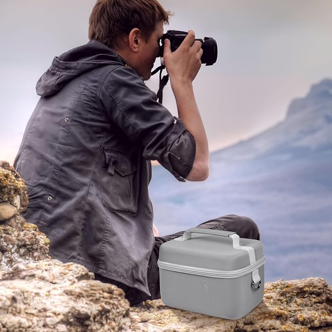Digital Camera Case Compatible with Canon EOS Rebel T7/ 4000D/ T100 DSLR Cameras, Also for Sony Alpha a6400/ a6100/ a6700/ A6600/ a6300 Mirrorless, Holder for SD Card and More (Grey)