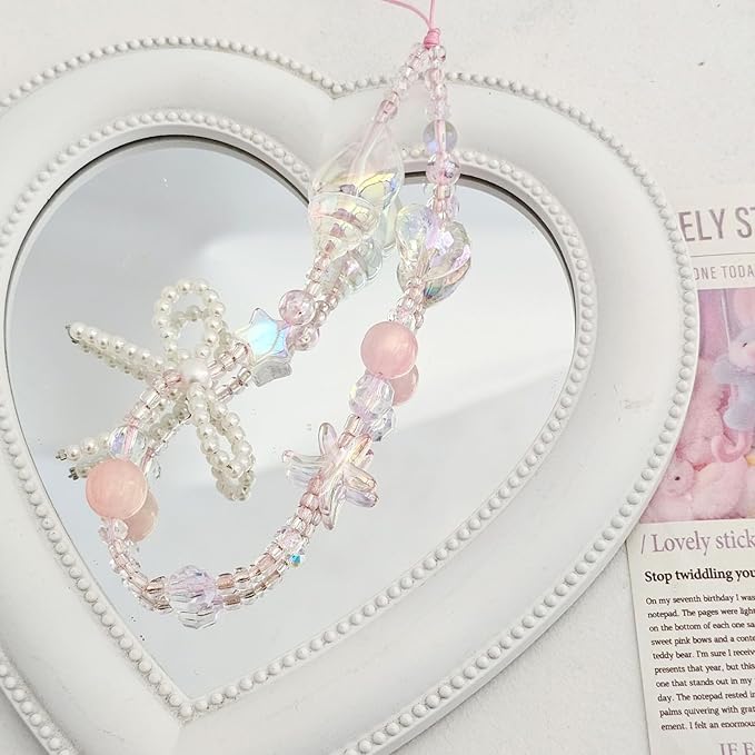 Beaded Camera Wrist Strap Cute Digital Camera Charm Lanyard Phone Charms Strap Beaded Camera Chain for Phone Bag Keychain
