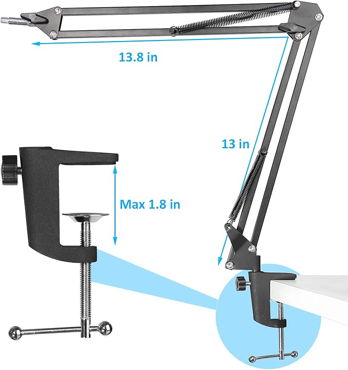 Boom Arm Stand for HyperX SoloCast 2 Boom Arm - Professional Adjustable Scissor Mic Stand Compatible with HyperX SoloCast 2 Microphone by YOUSHARES