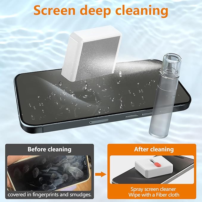 Cell Phone Cleaning Kit, iPhone Cleaning Kit for Charging Port Cleaner Keyboard Cleaning Kit for Airpods/Android/USB C/Earbuds/Laptop/iPad/Camera Lens with Stylus Pen (White)