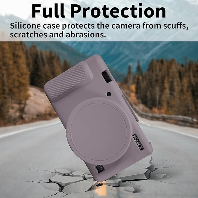 Camera Case for Sony ZV-1, ZV1 Case Silicone Cover Camera Sleeve Body Skin Protective Case with Removable Lens Cap for Sony ZV1 Digital Camera,Grey