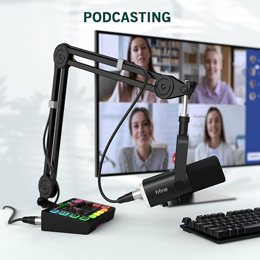 FIFINE XLR Cable, Microphone Audio Cable, 9.8ft Cable with Balanced 3 PIN, XLR Male to Female Cord, Compatible with XLR Microphone for Recording Podcast Streaming, Black-L9