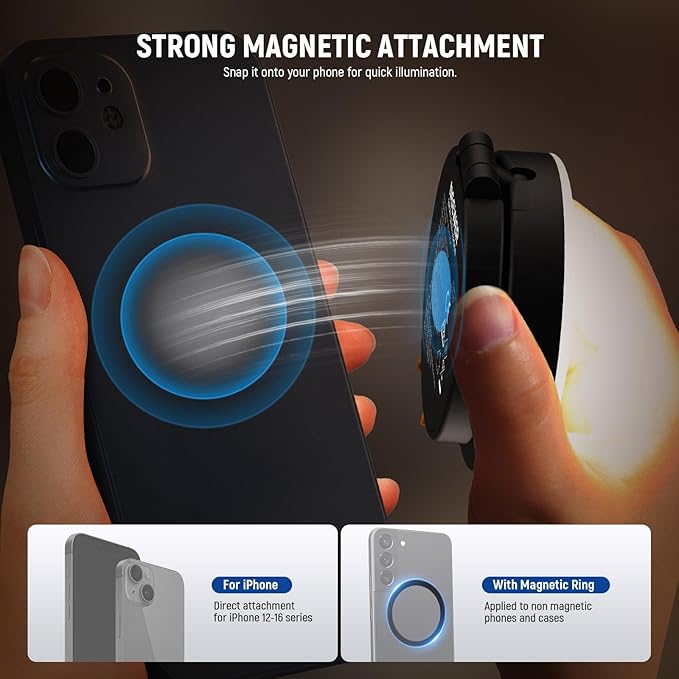 NEEWER ENTRY LEVEL VERSION Magnetic Selfie Light Compatible with MagSafe iPhone, 4 Mode CRI95+ 914lx 1.5W Plastic Folding Small LED Phone Fill Ring Lighting for Recording Makeup Video Conference,NL40R