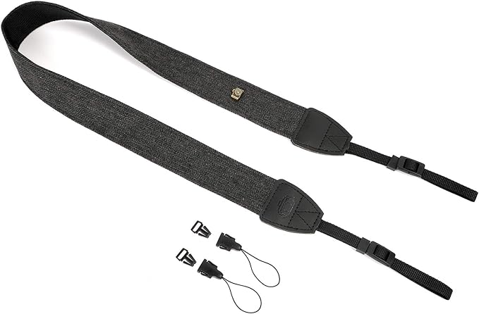 WANBY Camera Strap Black Canvas Neck Shoulder Strap with Quick Release Buckles for DSLR SLR