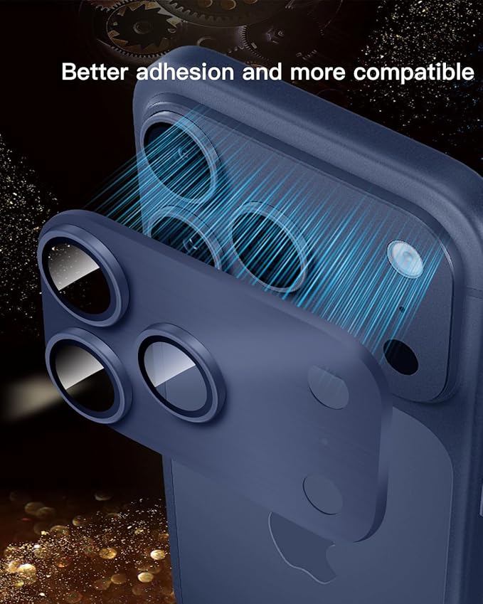 Camera Lens Protector for iPhone 17 Pro,Metal Frame Tempered Glass - Anti-Break,Strong Adsorption,Case-Friendly - Deep Blue