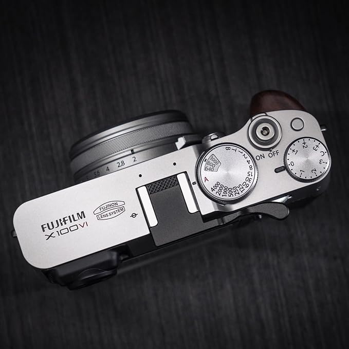 Metal Thumb Up Grip for Fujifilm Fuji X100VI Camera, Hot Shoe Thumb Rest Support Grip ，Exclusive Vintage Anti-Slip Pattern, Enhance The camera's Grip Feel (Black)