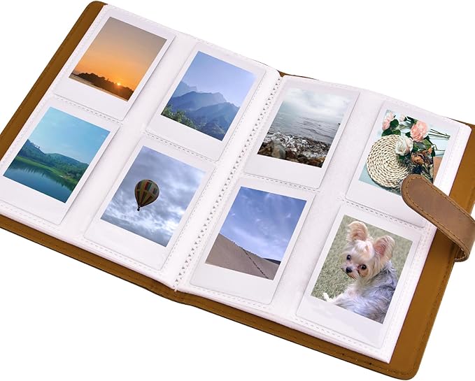 Sunmns Accessories Bundle Kit Compatible with Fujifilm Instax Mini 12 11 9 8 90 70 Instant Camera, Include Album, Film Stickers, Photo Frames, Hanging Frame, Strap (Brown)