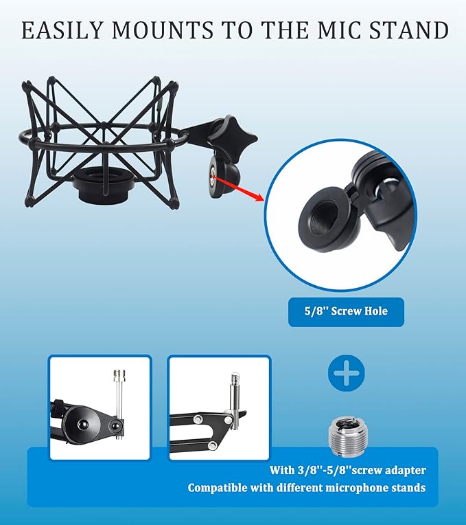 TLM 103 Shock Mount - Microphone Mount Compatible for Neumann TLM 103 M147 Condenser Mic by SUUNTOKS,Black