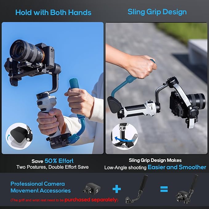 ZHIYUN CINEPEER Weebill 3E [Official], 3-Axis Lightweight Gimbal Stabilizer for DSLR & Mirrorless Camera Canon/Sony/Panasonic/Nikon, 3KG Payload, Native Vertical Shooting, Bluetooth Shutter Control