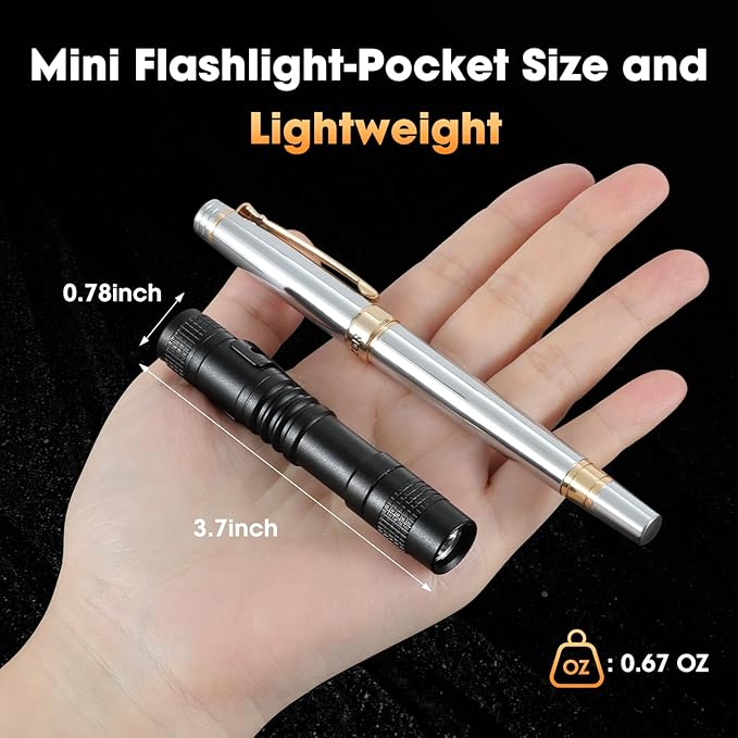 16 Packs Mini Small Pen Flashlight, Handheld Pen Lights Pocket Flashlight with Clip, LED Pen Flashlights Torches for Outdoor/Camping/Work
