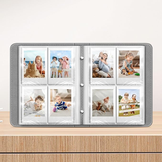 Fintie Instax Mini Photo Album Book for 2x3 Inch Films - 256 Pockets Small Albums for Fujifilm Instax Mini 12/11/99/40/EVO/SE/7+/LiPlay Instant Camera, Polaroid Pictures (Raining Hearts)