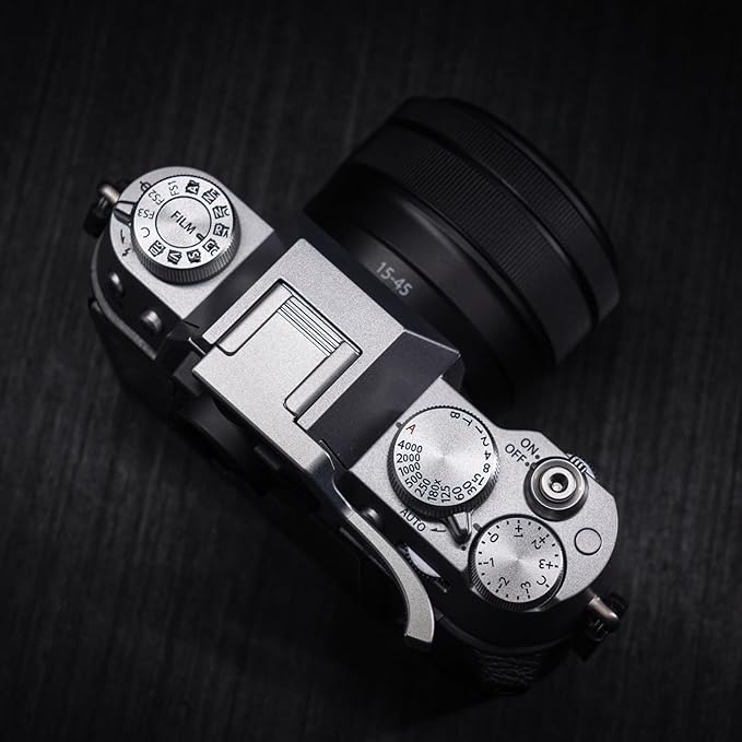 Metal Thumb Up Grip for Fujifilm Fuji X-T50 XT50 Camera, Hot Shoe Thumb Rest Support Grip ，Exclusive Vintage Anti-Slip Pattern, Enhance The camera's Grip Feel (Silver)