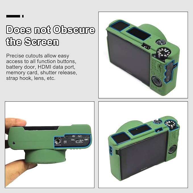 Easy Hood Camera Case for Sony RX100 VII, Soft Silicone Protective Cover Protector Skin Removable Lens Cover for Sony DSC-RX100 VII DSC-RX100M7 Digital Camera (Green)