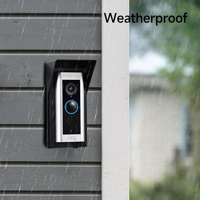 OLAIKE Doorbell Rain Anti-Glare Cover Compatible with Ring Video Doorbell Pro/Pro 2/Wired and Blink Video Doorbell 1st/2nd Gen,Doorbell Waterproof Bracket for Brick Wall & Apartment Doorbell (A-Black)