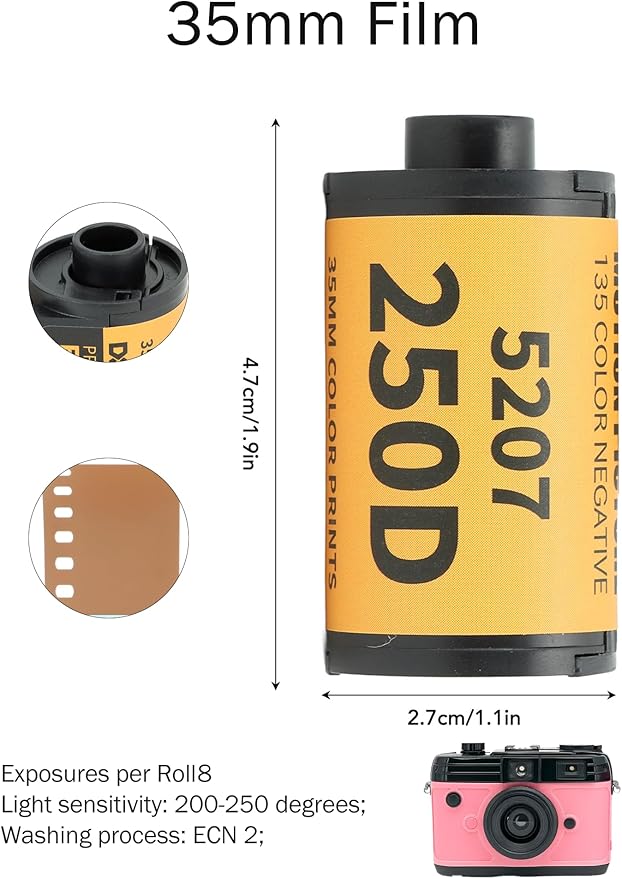 KooingTech 35mm Film Roll, ECN 2 35mm Camera Film Roll, 200 to 250 Light Sensitivity Color Print Film Roll for 135 Camera