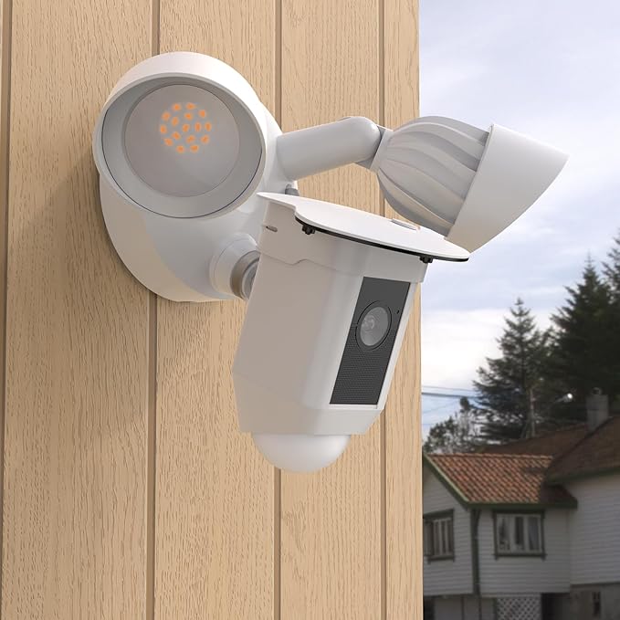 HOLACA Sun Rain Shade Camera Cover for R-ing Floodlight Cam Wired Plus (2021 Release), White