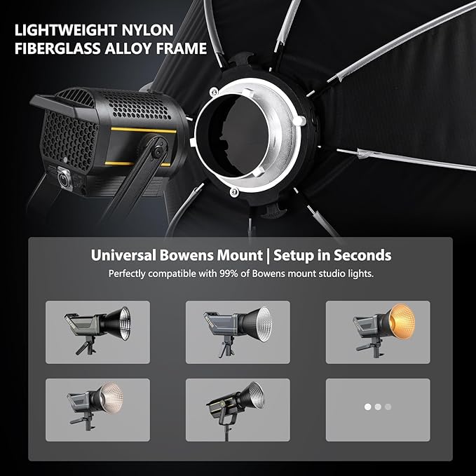35.4"/90cm Bowens Mount Softbox - Professional Photography Soft Box with Honeycomb Grid, Light Diffusers, Carrying Bag for 120D 600D 300X RC 120D/120B RC 220B MS60B MS60C MS150B S101-300W/400W Pro