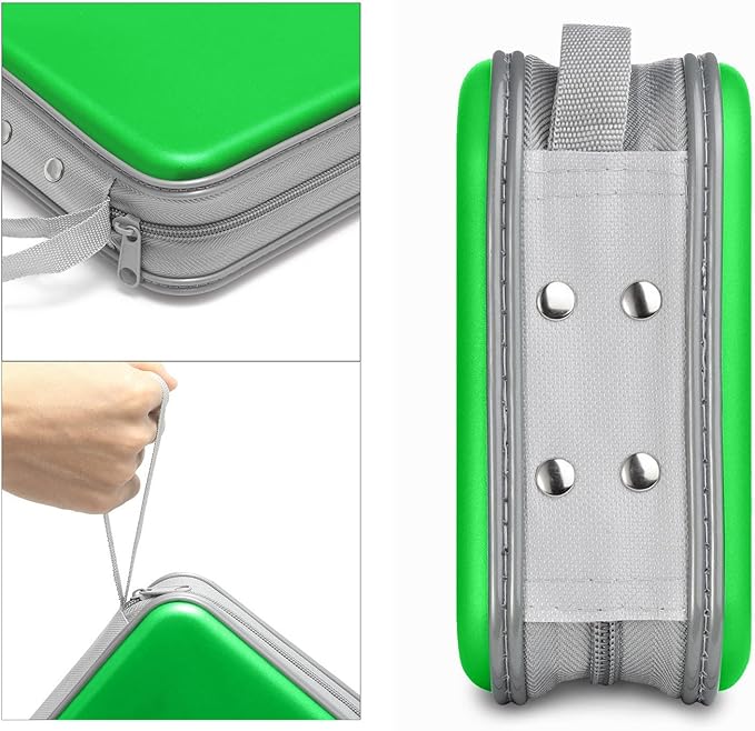 CD Case, 40 Capacity CD/DVD Case Holders Wallet Hard Plastic DVD Disc Cases Storage Binder for Car Home Office Travel (Green)